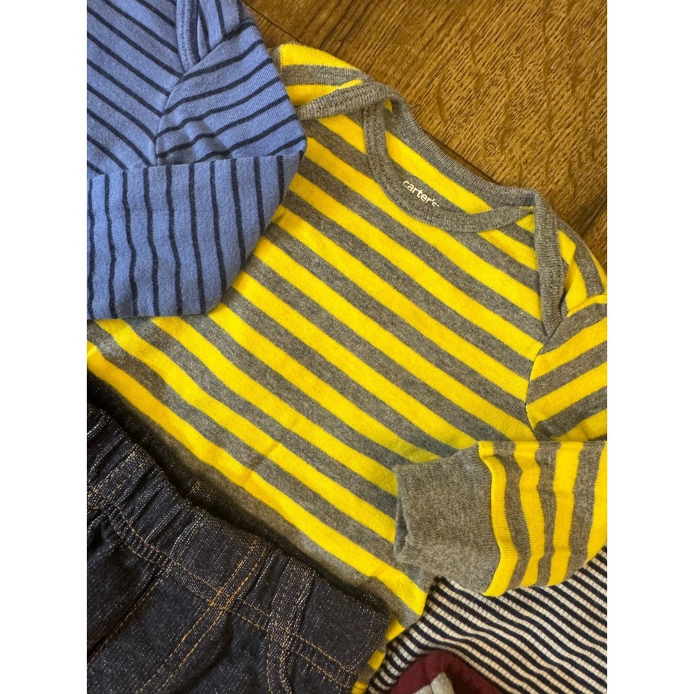 Baby Boy 3 Months Outfits Jeans Pants Long Sleeved Bodysuits‎ Shirts Clothes Lot - Picture 10 of 16